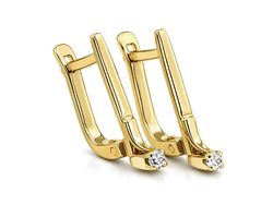 Złote kolczyki z brylantami żółte złoto - 8981br_SI_H