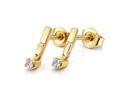Złote kolczyki z brylantami żółte złoto - 8982br_Si_H