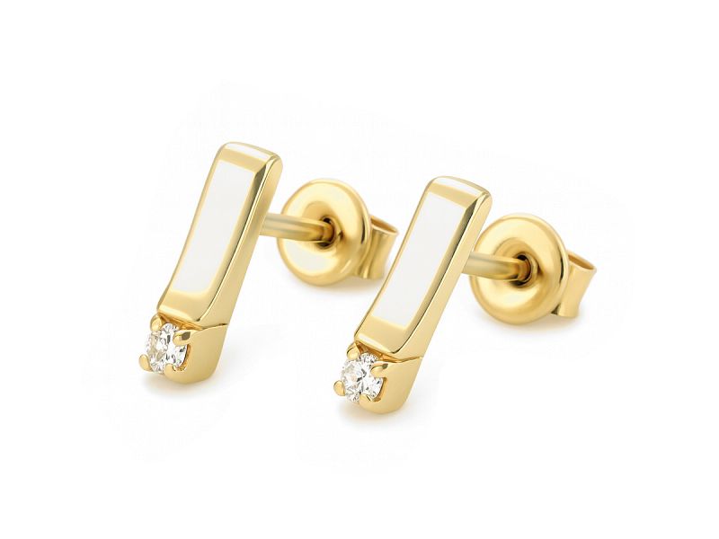 Złote kolczyki z brylantami żółte złoto - 8983br_SI_H - 1