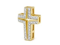 Złoty krzyżyk z brylantami - 89m_br