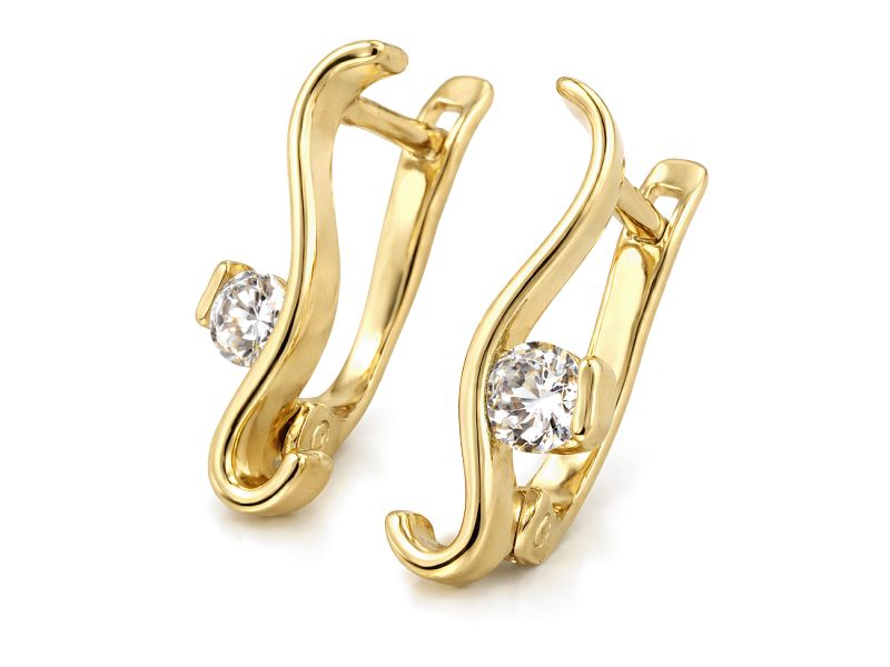 Złote kolczyki z brylantami - 9004br_SI_H - 1