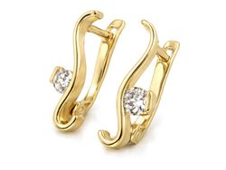 Złote kolczyki z brylantami - 9004br_SI_H
