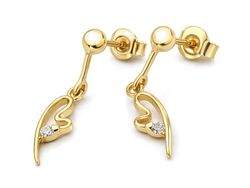 Złote kolczyki z brylantami - 9016br_SI_H