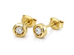 Złote kolczyki z brylantami - 9027br_SI_H