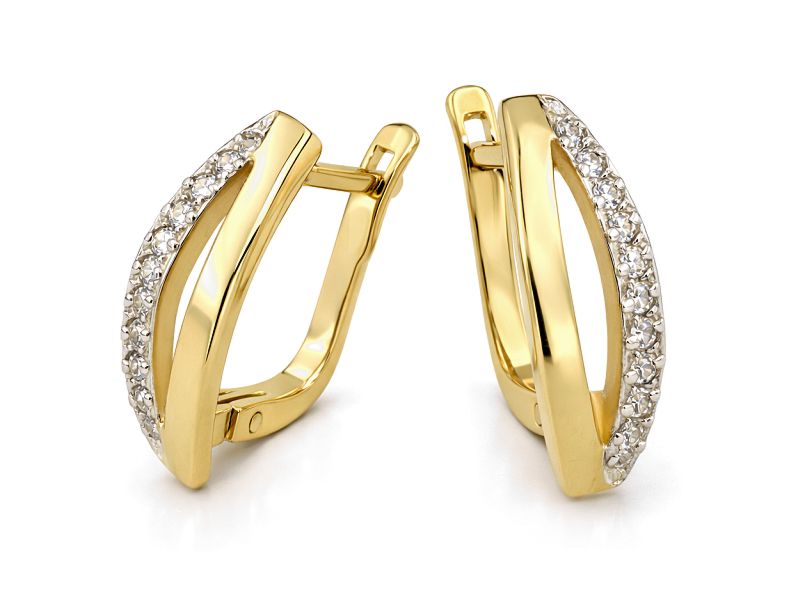 Złote kolczyki z brylantami - 9032br_SI_H - 1