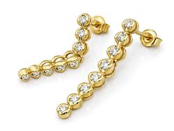 Złote kolczyki z brylantami żółte złoto - 9035br_SI_H