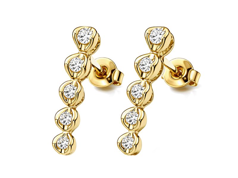 Złote kolczyki z brylantami żółte złoto - 9036br_SI_H - 1