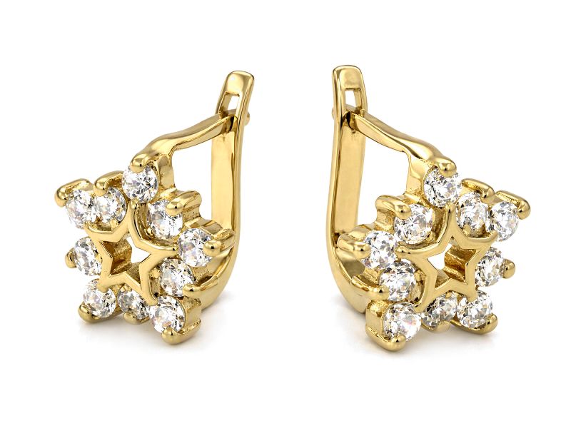 Złote kolczyki z brylantami - 9039_br_SI_H - 1