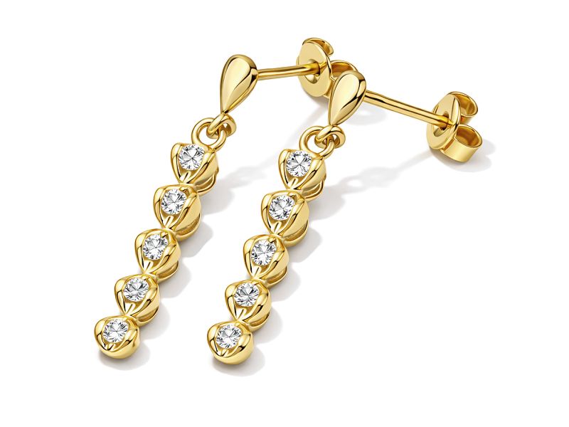 Złote kolczyki z brylantami żółte złoto - 9046br_SI_H - 1