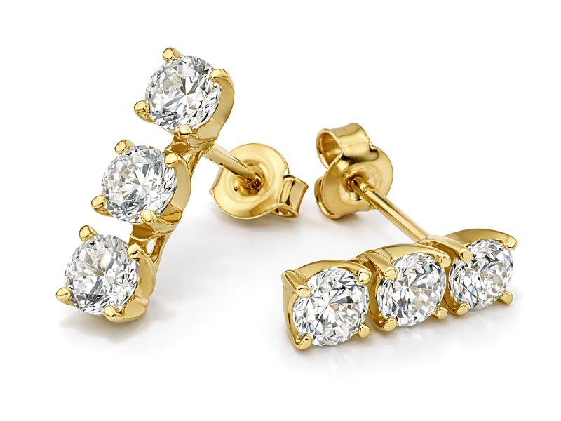 Złote kolczyki z brylantami - 9051 - 1
