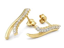 Złote kolczyki z brylantami żółte złoto - 9052br_SI_H