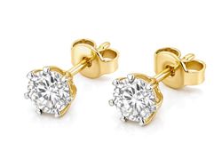 Złote kolczyki z brylantami żółte złoto - 9058k_br_SI_H