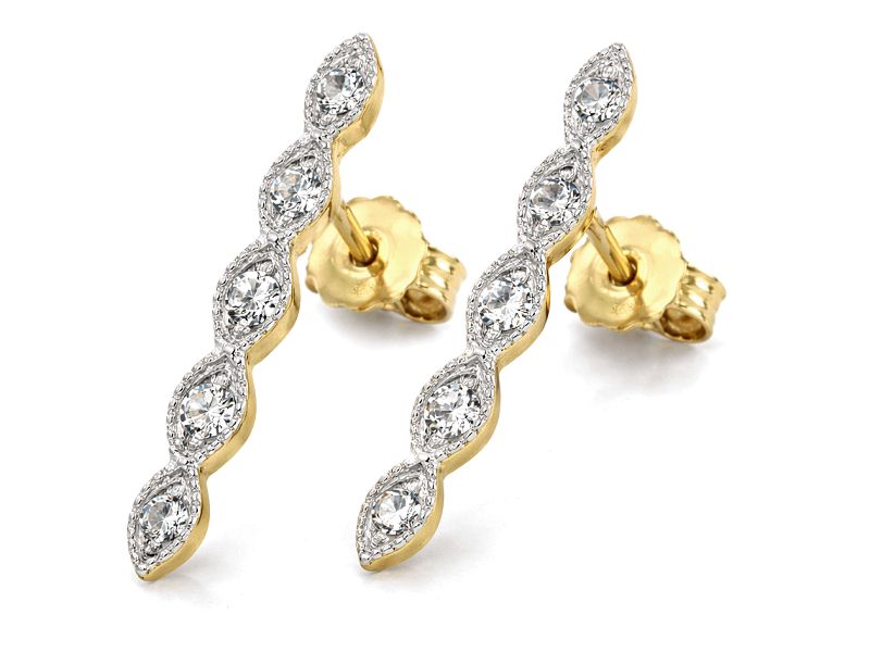 Złote kolczyki ze złota z brylantami - 9071br_SI_H - 1