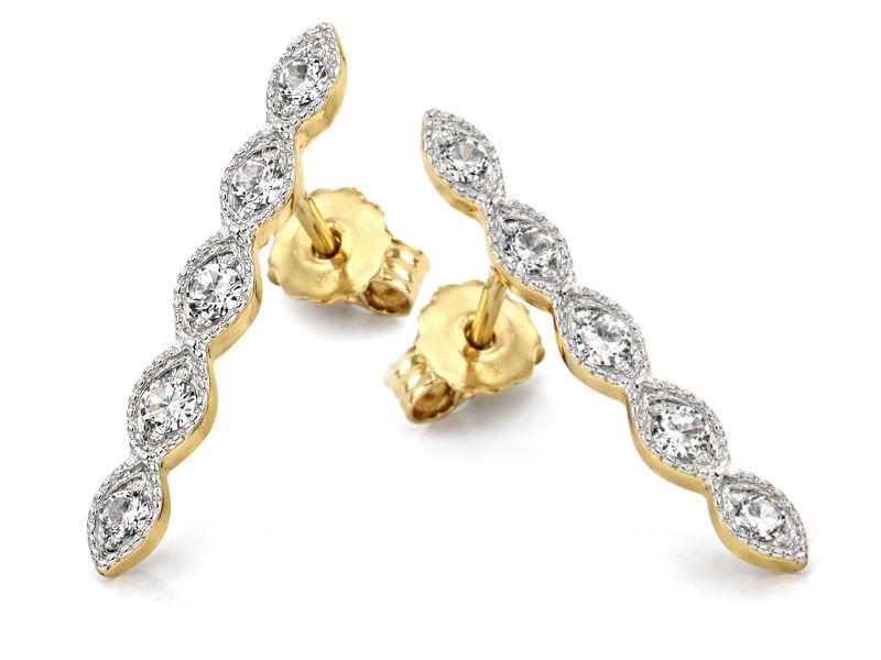 Złote kolczyki ze złota z brylantami - 9071br_SI_H - 2