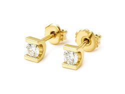 Złote kolczyki z brylantami - 9073br_SI_H