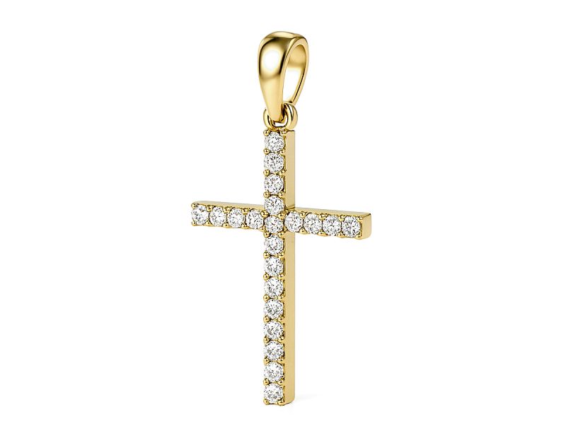 Niesamowity złoty krzyżyk z brylantami - 90m_br