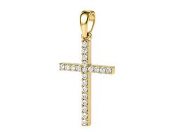Niesamowity złoty krzyżyk z brylantami - 90m_br