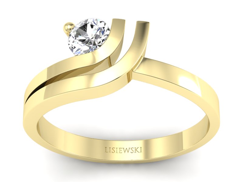 złoty pierścionek z brylantem promocja - 921skW_pro - 1