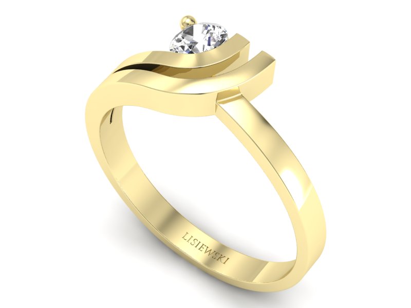 złoty pierścionek z brylantem promocja - 921skW_pro - 3