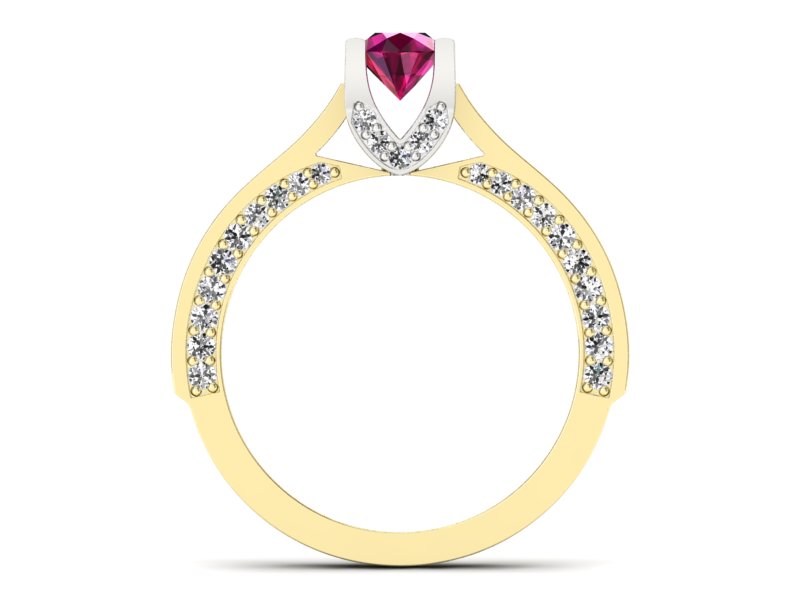 Pierścionek z rubinem i diamentami promocja - 965skwpro - 2