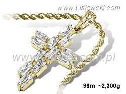Złoty krzyżyk z cyrkoniami - twój symbol stylu - 96m