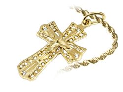 Złoty krzyżyk ażurowy 14k - elegancja codziennie - 97m