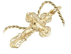 Złoty krzyżyk z cyrkoniami - twój symbol elegancji - 99m