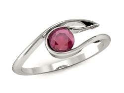 Złoty Pierścionek z rubinem białe złoto 585 - P15033brub