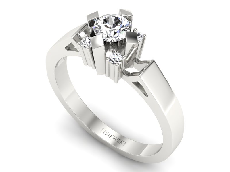 Złoty pierścionek z brylantami białe złoto - b1087br_VS_H - 3