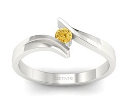 Pierścionek z brylantem złoto 585 - b1171_2_75_p-cognacgold