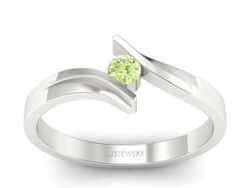 Pierścionek białe złoto z brylantem - b1171lightgreen