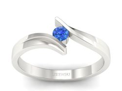 Pierścionek z brylantem białe złoto - b1171trueblue30vs