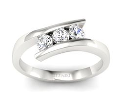 Złoty pierścionek z brylantami białe złoto - b1174br_VS_G