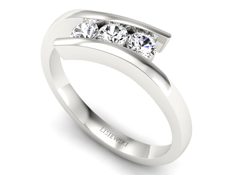 Złoty pierścionek z brylantami białe złoto - b1174br_VS_H - 3