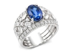 Złoty pierścionek z szafirem i diamentami - b1184_10_2_p