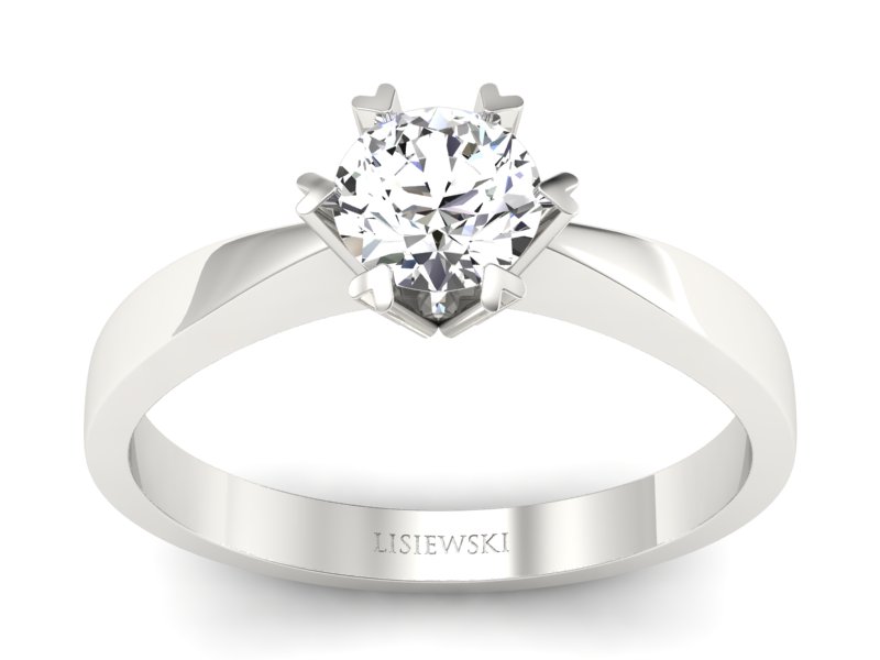 Złoty pierścionek z brylantem białe złoto - b1197br_P_H - 1