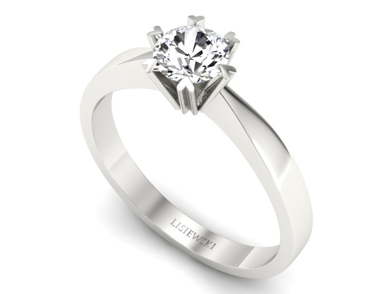 Złoty pierścionek z brylantem białe złoto - b1197br_P_H - 3