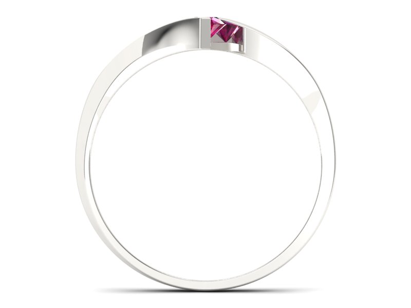 Złoty pierścionek z rubinem białe złoto - b1346r - 2