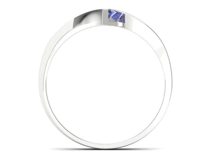 Złoty pierścionek z tanzanitem białe złoto - b1346t - 2