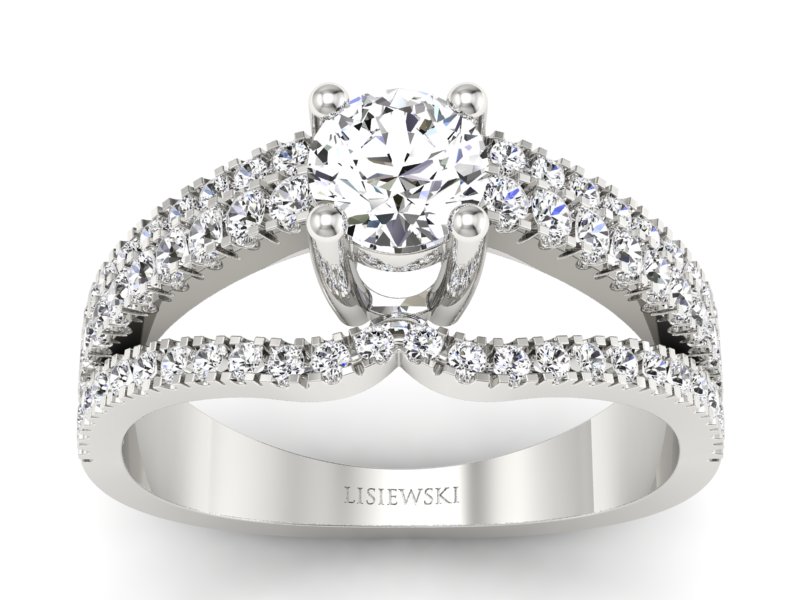 Złoty pierścionek z brylantami białe złoto - b15016bbr_P_H - 1