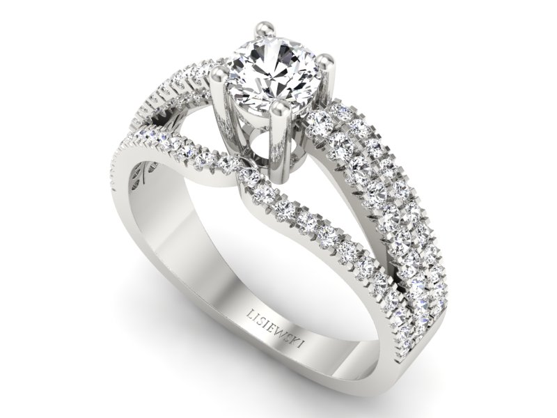 Złoty pierścionek z brylantami białe złoto - b15016bbr_P_H - 3