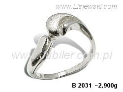 Złoty Pierścionek białe złoto matowany - b2031