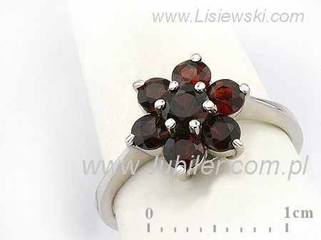 Złoty pierścionek z granatami - b2739granaty
