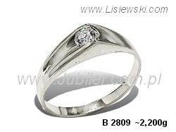 Złoty Pierścionek z cyrkonią białe złoto próba 585 - b2809