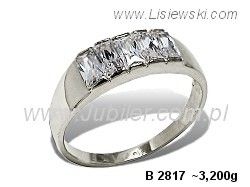 Złoty Pierścionek z cyrkoniami białe złoto - b2817