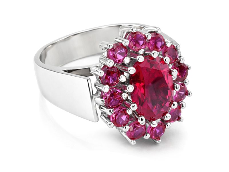 Pierścionek z cyrkoniami z białego złota - b29b_cz - 2