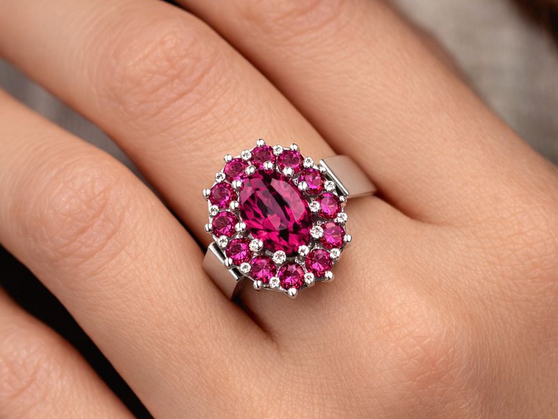 Pierścionek z cyrkoniami z białego złota - b29b_cz - 3