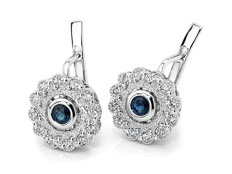 Złote kolczyki z szafirami i brylantami - b30004szk_br_SI_H - 1