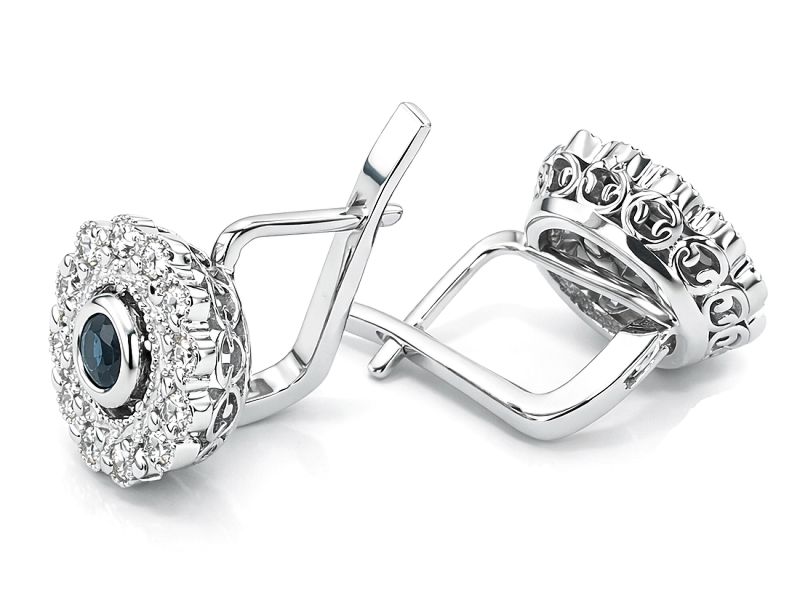 Złote kolczyki z szafirami i brylantami - b30004szk_br_SI_H - 2