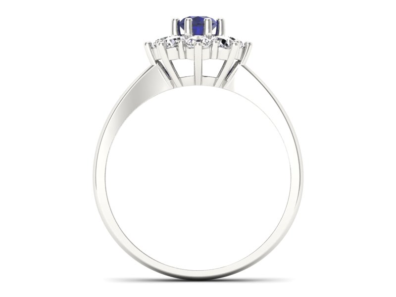 Złoty pierścionek z cyrkoniami i spinelem - b34spinel - 2